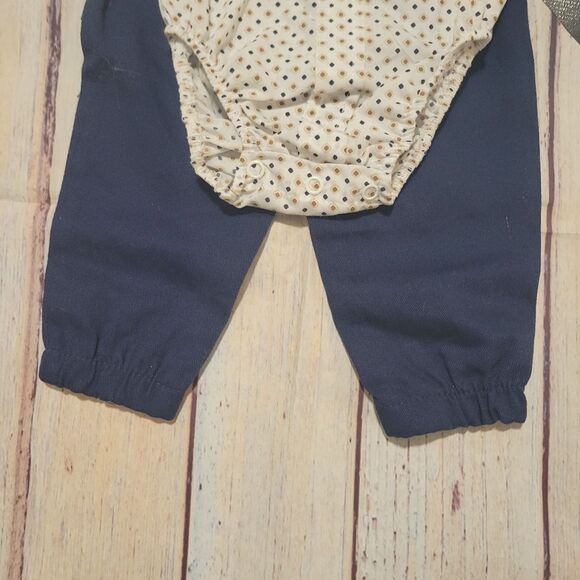 American Hawk 2 piece Polka Dot Baby Boy Bodysuit with Navy Pants 6 To 9 Mths - Picture 3 of 8